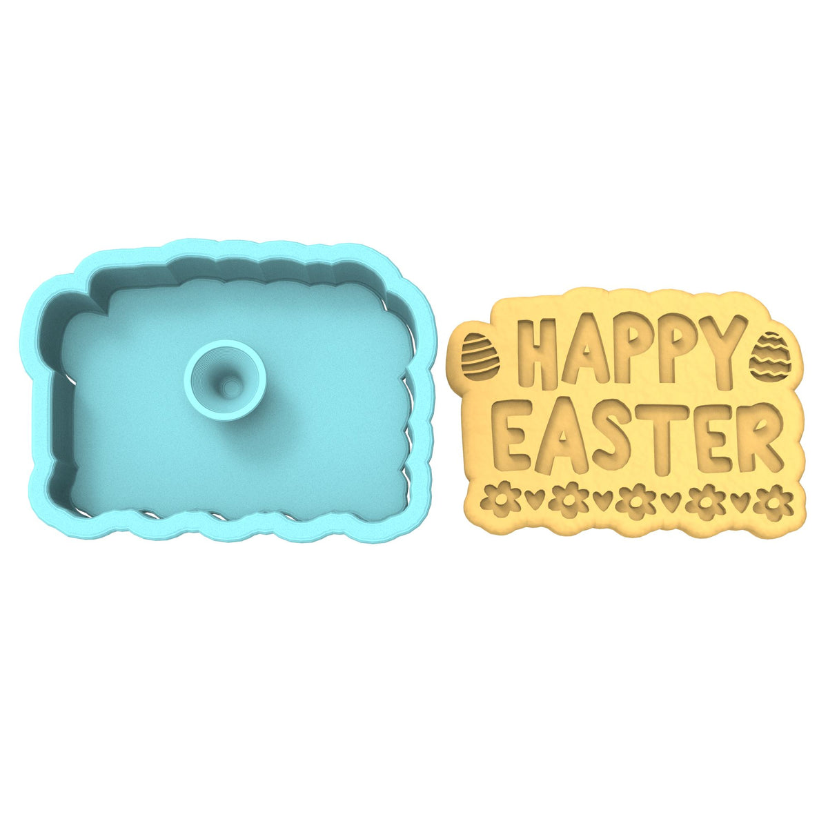 Happy Easter Daisy Eggs Cookie Cutter | Stamp | Stencil #1 Animals & Dinosaurs Cookie Cutter Lady 