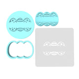Happy Easter Eggs Blank Name Cookie Cutter | Stamp | Stencil #1 Animals & Dinosaurs Cookie Cutter Lady MINI - 2 Inches (5cm) **FULL SET BUNDLE** Cutter + Stamp + Stencil + Debosser **BEST DEAL** 