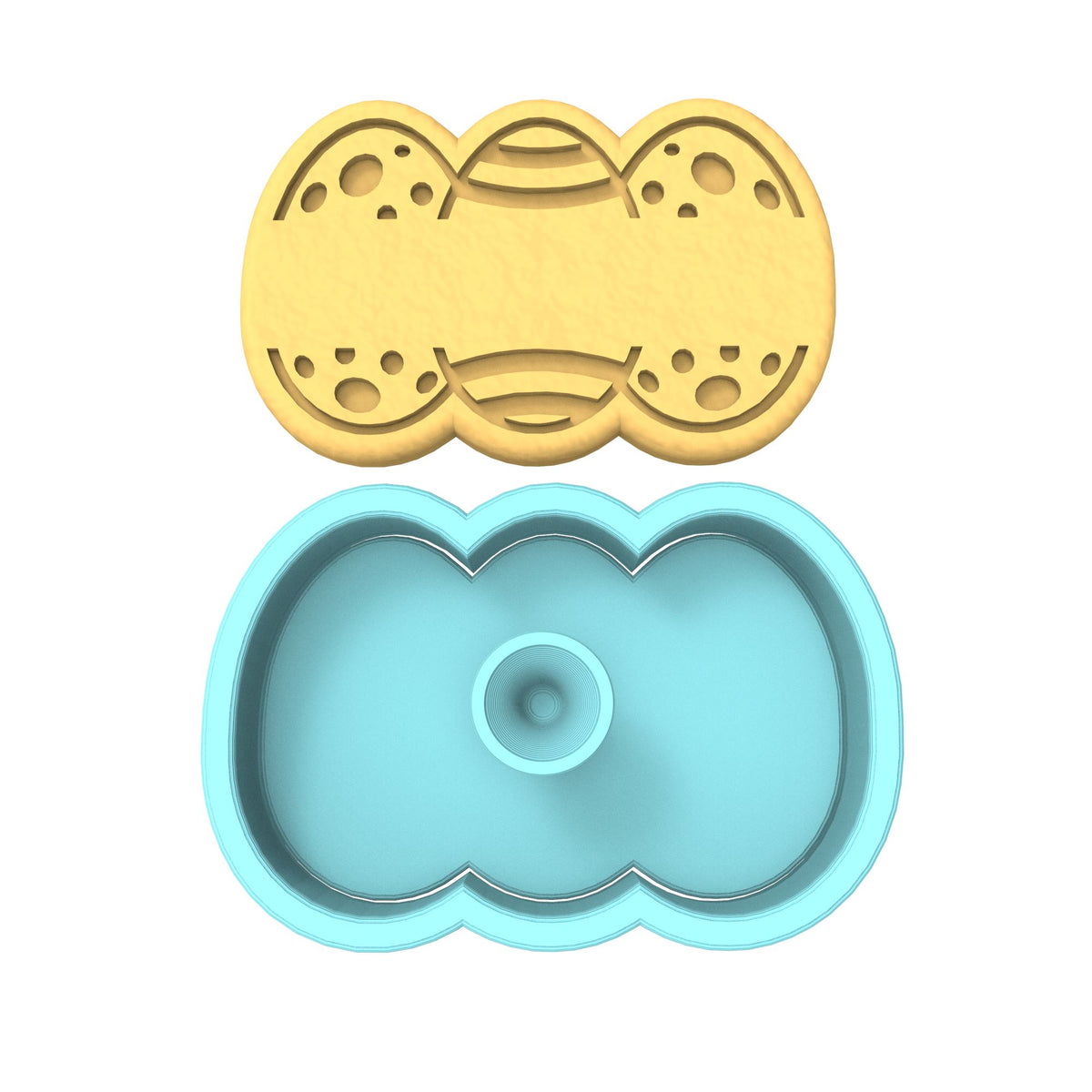 Happy Easter Eggs Blank Name Cookie Cutter | Stamp | Stencil #1 Animals & Dinosaurs Cookie Cutter Lady 