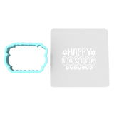 Happy Easter Eggs Daisies Cookie Cutter | Stamp | Stencil #1 Animals & Dinosaurs Cookie Cutter Lady MINI - 2 Inches (5cm) **BUNDLE** Cutter + Stencil 