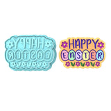 Happy Easter Eggs Daisies Cookie Cutter | Stamp | Stencil #1 Animals & Dinosaurs Cookie Cutter Lady MINI - 2 Inches (5cm) **BUNDLE** Cutter + Stamp 