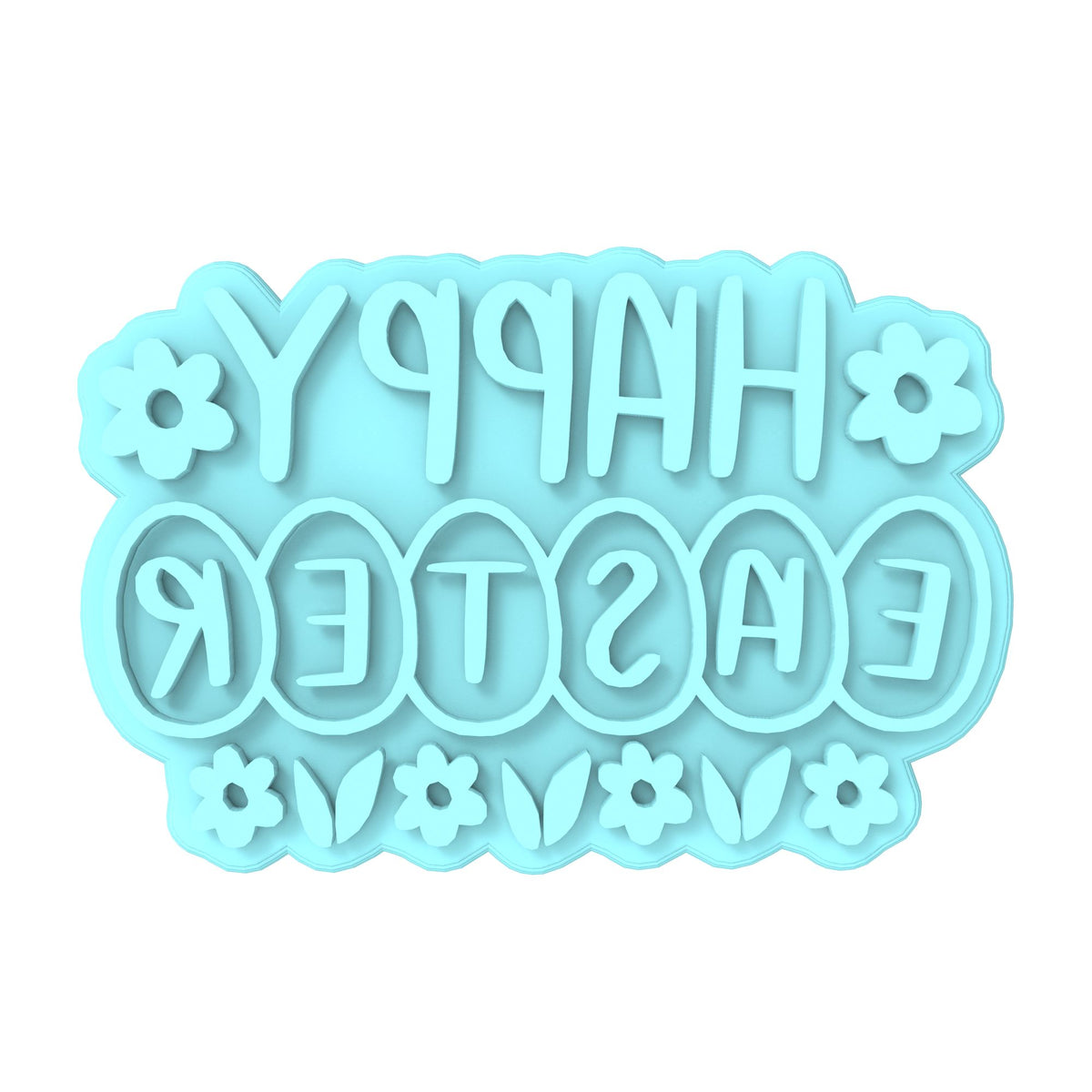 Happy Easter Eggs Daisies Cookie Cutter | Stamp | Stencil #1 Animals & Dinosaurs Cookie Cutter Lady MINI - 2 Inches (5cm) Stamp ONLY 