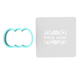 Happy Easter Eggs Name Cookie Cutter | Stamp | Stencil #1 Animals & Dinosaurs Cookie Cutter Lady MINI - 2 Inches (5cm) **BUNDLE** Cutter + Stencil 