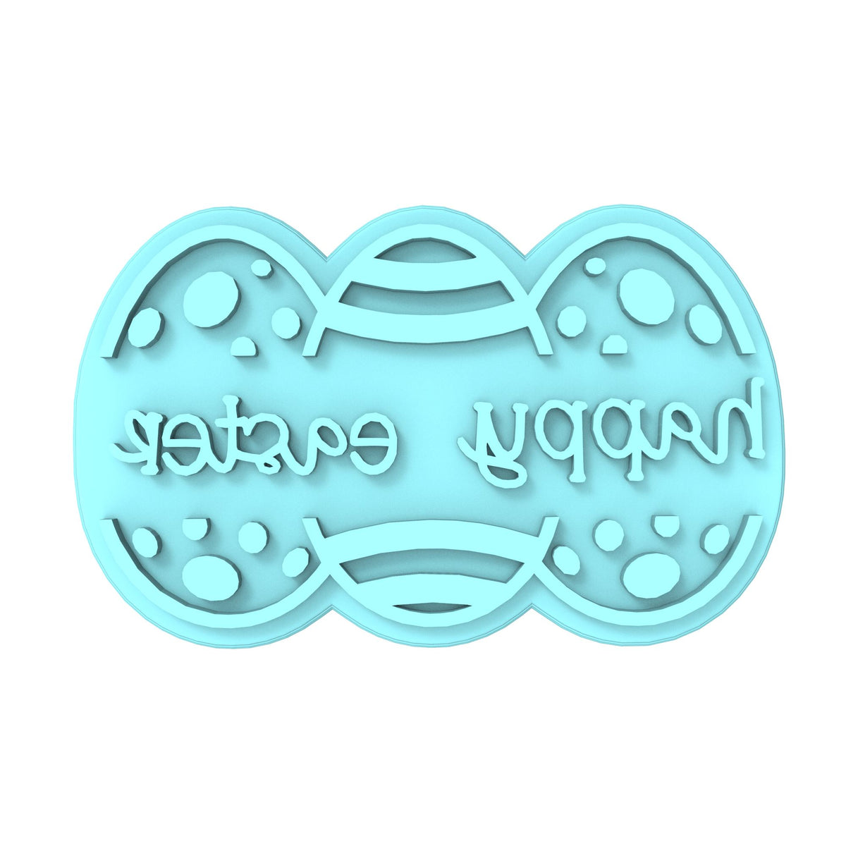 Happy Easter Eggs Name Cookie Cutter | Stamp | Stencil #1 Animals & Dinosaurs Cookie Cutter Lady MINI - 2 Inches (5cm) Stamp ONLY 