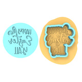 Happy Easter Y'all Cookie Cutter | Stamp | Stencil #1 Animals & Dinosaurs Cookie Cutter Lady MINI - 2 Inches (5cm) **BUNDLE** Cutter + Debosser 