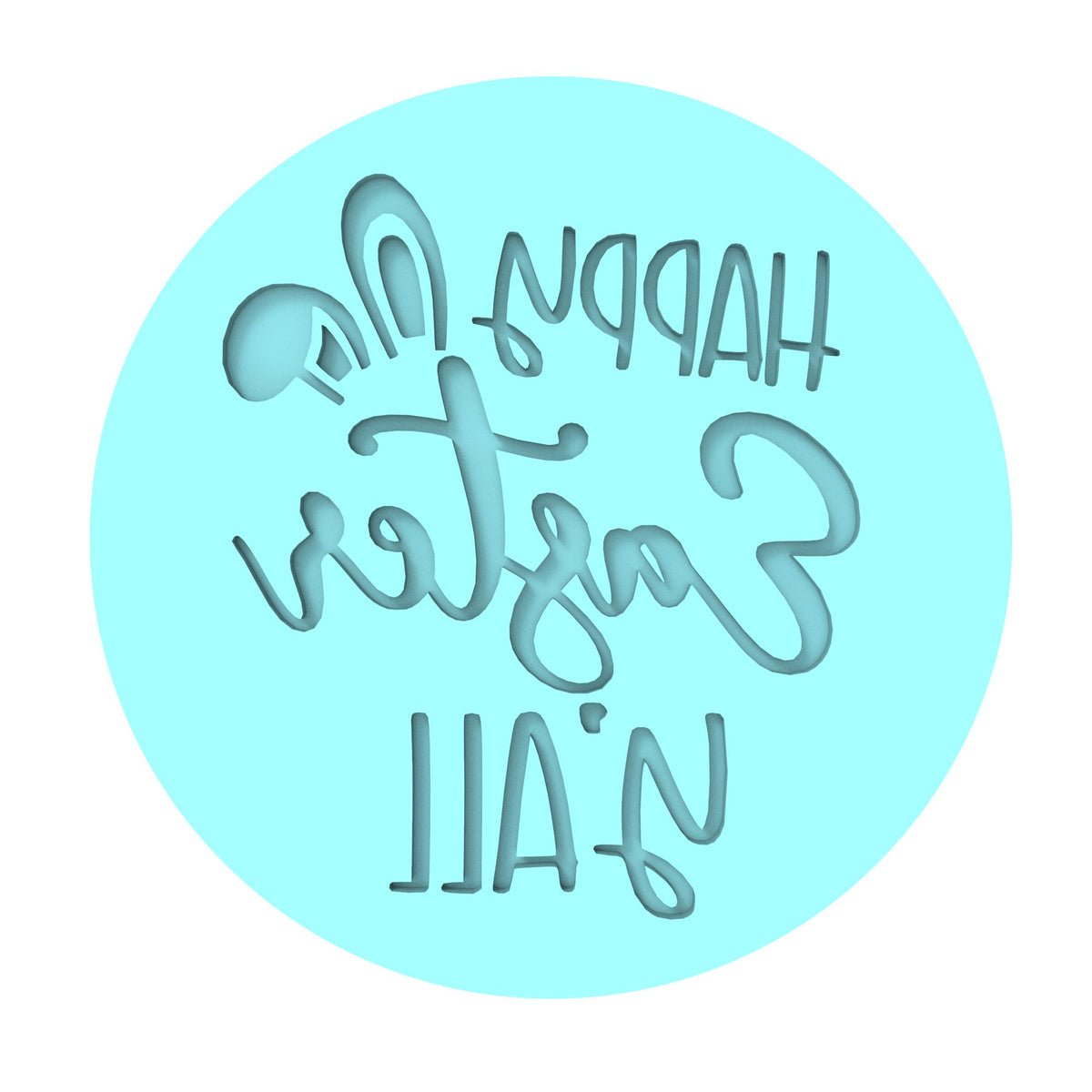 Happy Easter Y'all Cookie Cutter | Stamp | Stencil #1 Animals & Dinosaurs Cookie Cutter Lady MINI - 2 Inches (5cm) Debosser ONLY 