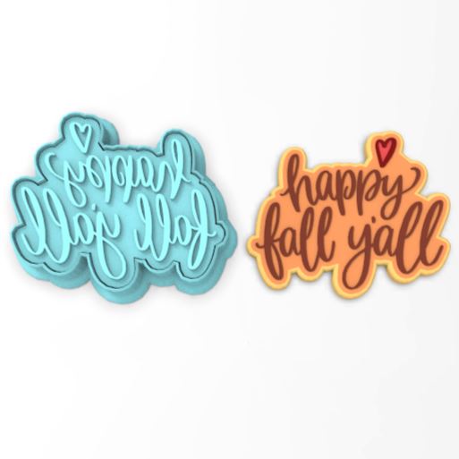 Happy Fall Y'all Cookie Cutter | Stamp | Stencil #2