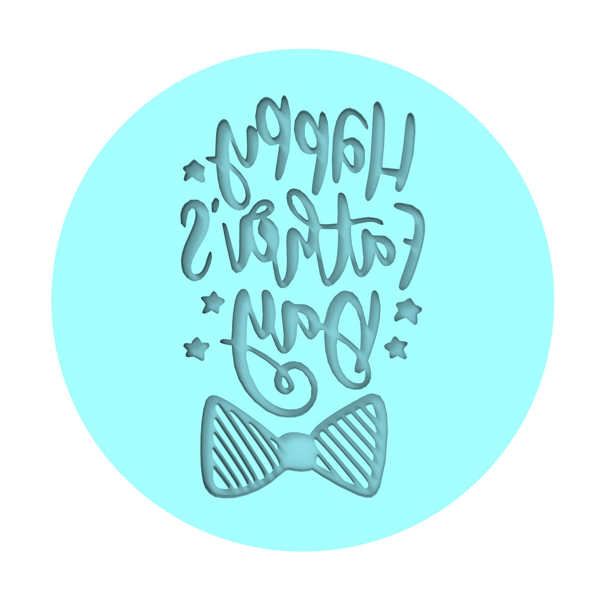 Happy Father's Day Bow Cookie Cutter | Stamp | Stencil #1 Cookie Cutter Lady MINI - 2 Inches (5cm) Debosser ONLY 