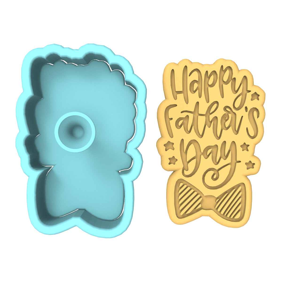 Happy Father's Day Bow Cookie Cutter | Stamp | Stencil #1 Cookie Cutter Lady 