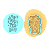 Happy Father's Day Bow Cookie Cutter | Stamp | Stencil #1 Cookie Cutter Lady MINI - 2 Inches (5cm) **BUNDLE** Cutter + Debosser 