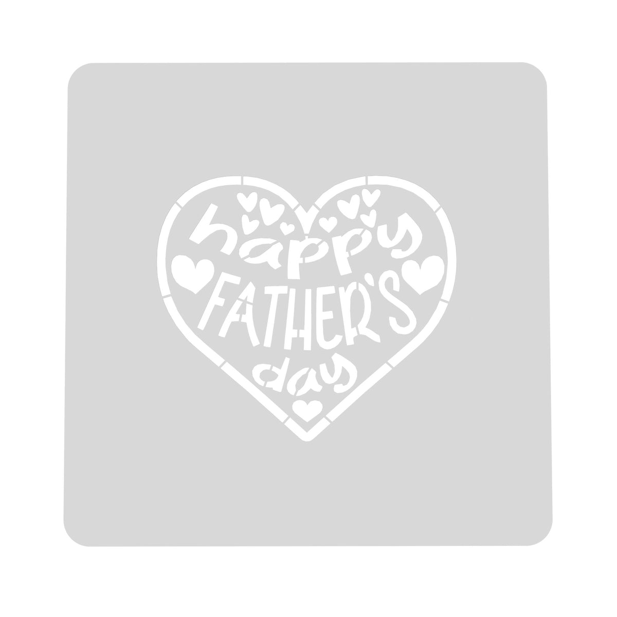 Happy Father's Day Hearts Cookie Cutter | Stamp | Stencil #1 Cookie Cutter Lady MINI - 2 Inches (5cm) Stencil ONLY 