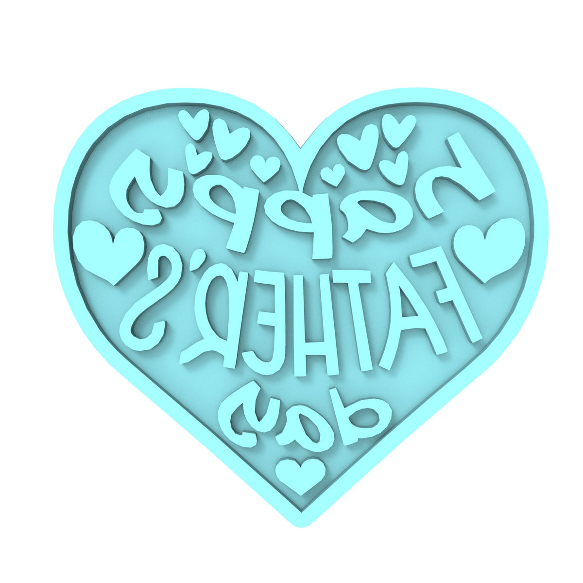 Happy Father's Day Hearts Cookie Cutter | Stamp | Stencil #1 Cookie Cutter Lady MINI - 2 Inches (5cm) Stamp ONLY 