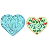 Happy Father's Day Hearts Cookie Cutter | Stamp | Stencil #1 Cookie Cutter Lady MINI - 2 Inches (5cm) **BUNDLE** Cutter + Stamp 