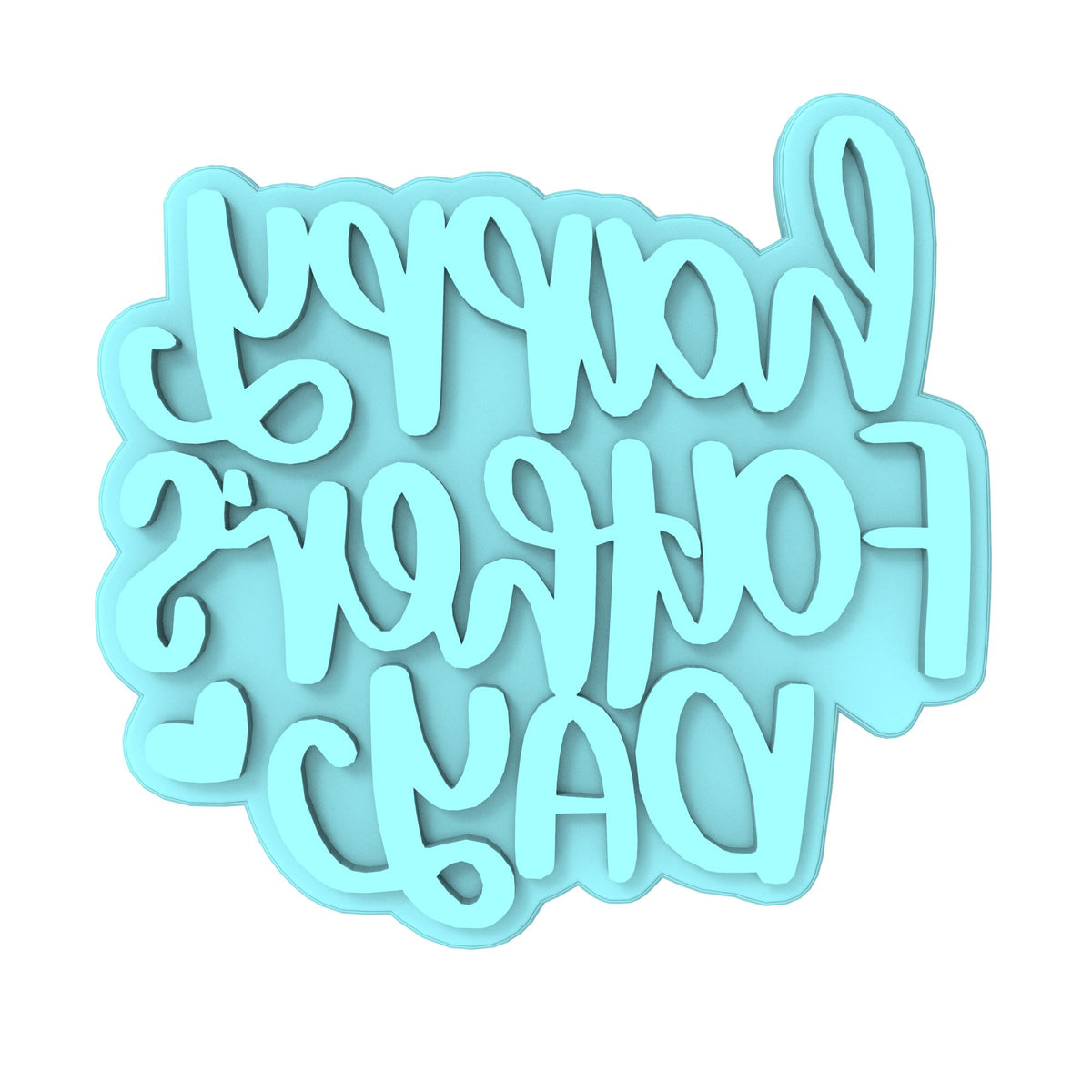 Happy Father's Day Text Hearts Cookie Cutter | Stamp | Stencil #1 fathers day Cookie Cutter Lady MINI - 2 Inches (5cm) Stamp ONLY 