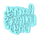 Happy Father's Day Text Hearts Cookie Cutter | Stamp | Stencil #1 fathers day Cookie Cutter Lady MINI - 2 Inches (5cm) Stamp ONLY 