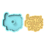 Happy Father's Day Text Hearts Cookie Cutter | Stamp | Stencil #1 fathers day Cookie Cutter Lady 