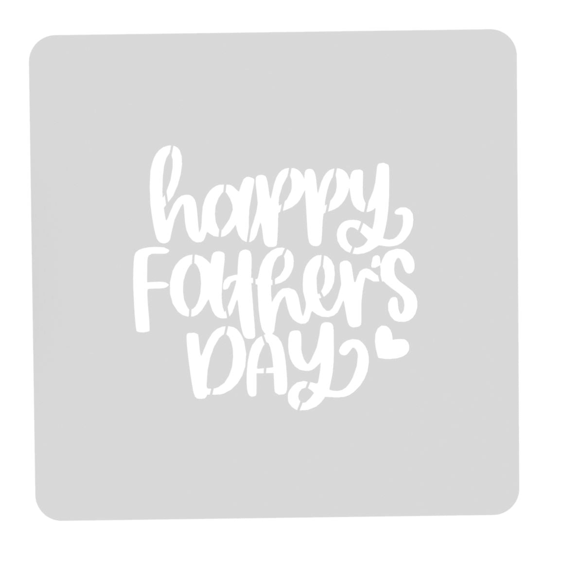 Happy Father's Day Text Hearts Cookie Cutter | Stamp | Stencil #1 fathers day Cookie Cutter Lady MINI - 2 Inches (5cm) Stencil ONLY 