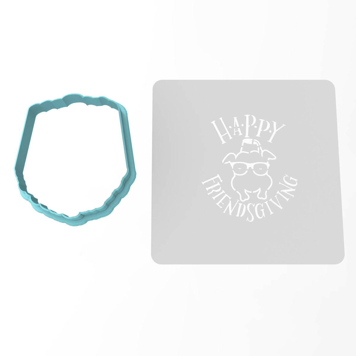 Happy Friendsgiving Cookie Cutter | Stamp | Stencil #1