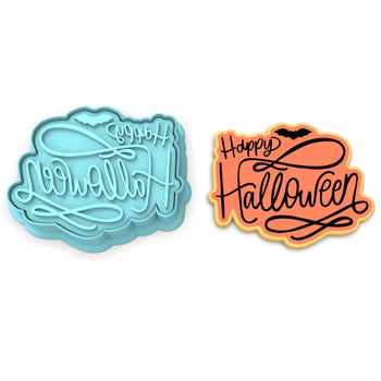 Happy Halloween Bat Cookie Cutter | Stamp | Stencil #2