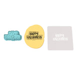 Happy Halloween Web Cookie Cutter | Stamp | Stencil #1 Halloween / Fall Cookie Cutter Lady 2 Inch Small Cupcake Cutter + Stamp Yes