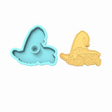 Happy Halloween Witch Cookie Cutter | Stamp | Stencil #1