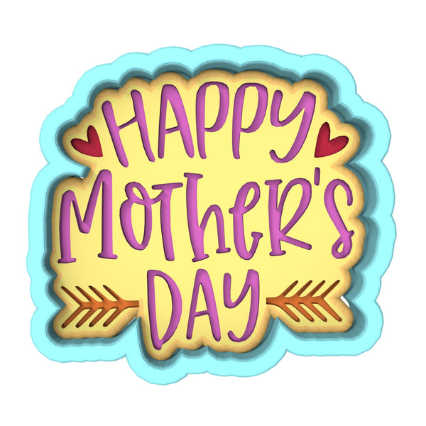 Happy Mother's Day Arrow Cookie Cutter | Stamp | Stencil Animals & Dinosaurs Cookie Cutter Lady 