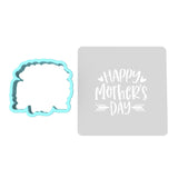 Happy Mother's Day Arrow Cookie Cutter | Stamp | Stencil Animals & Dinosaurs Cookie Cutter Lady MINI - 2 Inches (5cm) **BUNDLE** Cutter + Stencil 