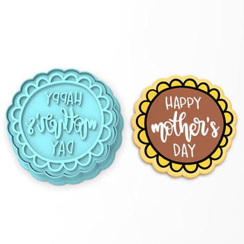 Happy Mother's Day Flower Cookie Cutter | Stamp | Stencil #1