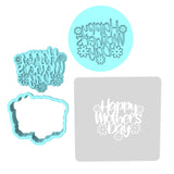 Happy Mother's Day Flowers Cookie Cutter | Stamp | Stencil Animals & Dinosaurs Cookie Cutter Lady MINI - 2 Inches (5cm) **FULL SET BUNDLE** Cutter + Stamp + Stencil + Debosser **BEST DEAL** 