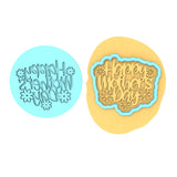 Happy Mother's Day Flowers Cookie Cutter | Stamp | Stencil Animals & Dinosaurs Cookie Cutter Lady MINI - 2 Inches (5cm) **BUNDLE** Cutter + Debosser 
