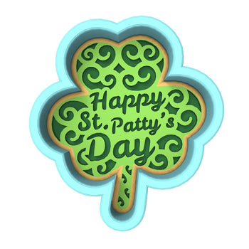 Happy St. Patrick's Day Clover Cookie Cutter | Stamp | Stencil #1 Cookie Cutter Lady 