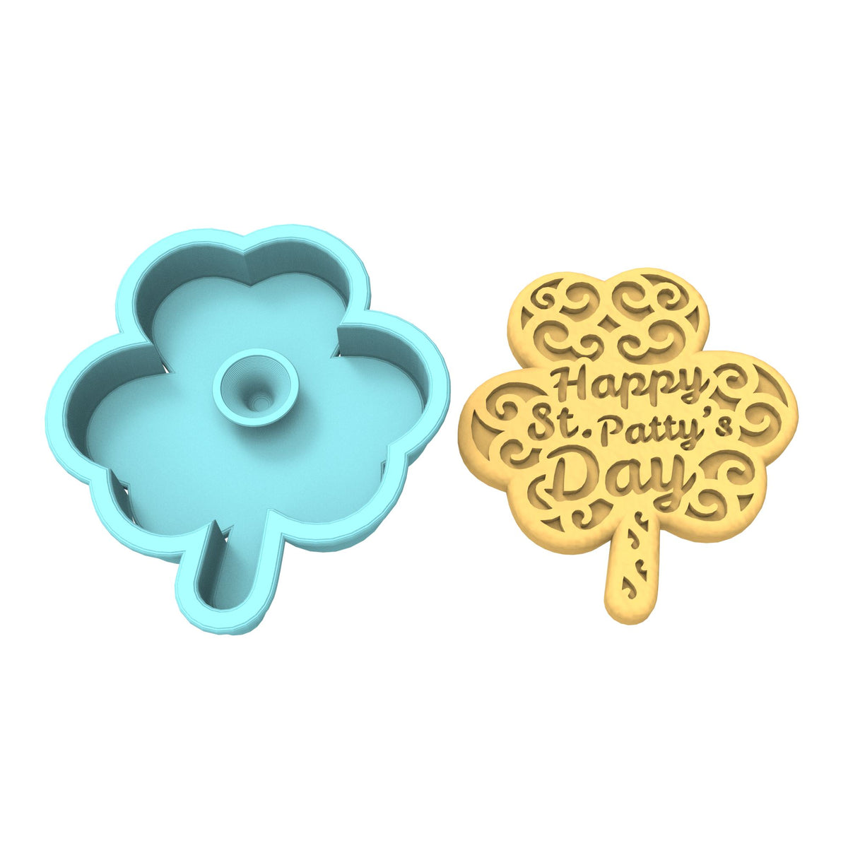 Happy St. Patrick's Day Clover Cookie Cutter | Stamp | Stencil #1 Cookie Cutter Lady 