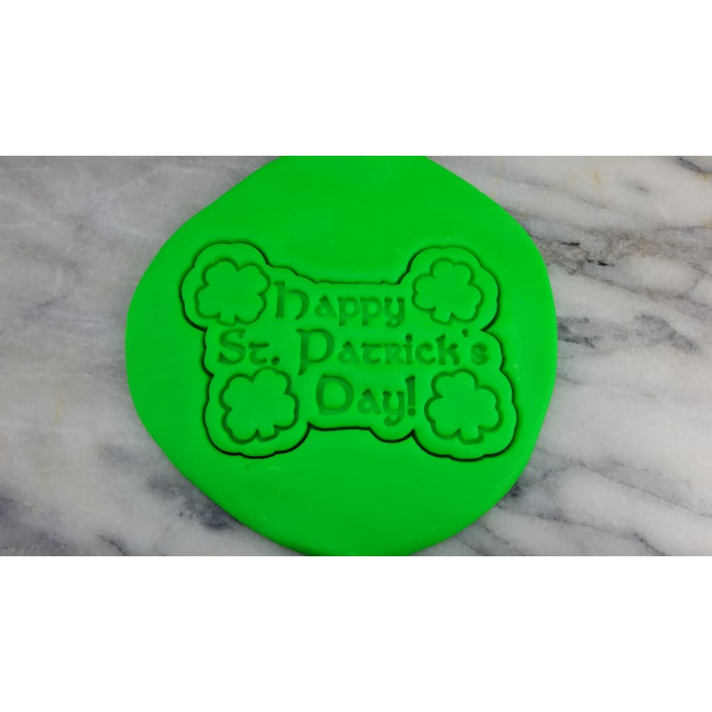 Happy St. Patrick's Day Cookie Cutter  Stamp & Outline #1