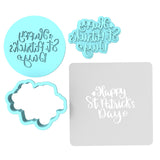 Happy St. Patrick's Day Cookie Cutter | Stamp | Stencil #3 Cookie Cutter Lady MINI - 2 Inches (5cm) **FULL SET BUNDLE** Cutter + Stamp + Stencil + Debosser **BEST DEAL** 