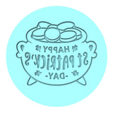 Happy St. Patrick's Day Pot of Gold Cookie Cutter | Stamp | Stencil #1 Cookie Cutter Lady MINI - 2 Inches (5cm) Debosser ONLY 