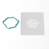 Happy Thanksgiving Cookie Cutter | Stamp | Stencil #2 Halloween / Fall Cookie Cutter Lady 3 Inch Cupcake/Small Cookie Cutter Only Yes