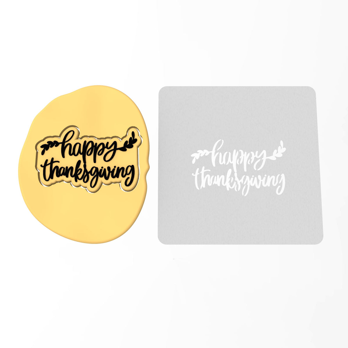 Happy Thanksgiving Cookie Cutter | Stamp | Stencil #3