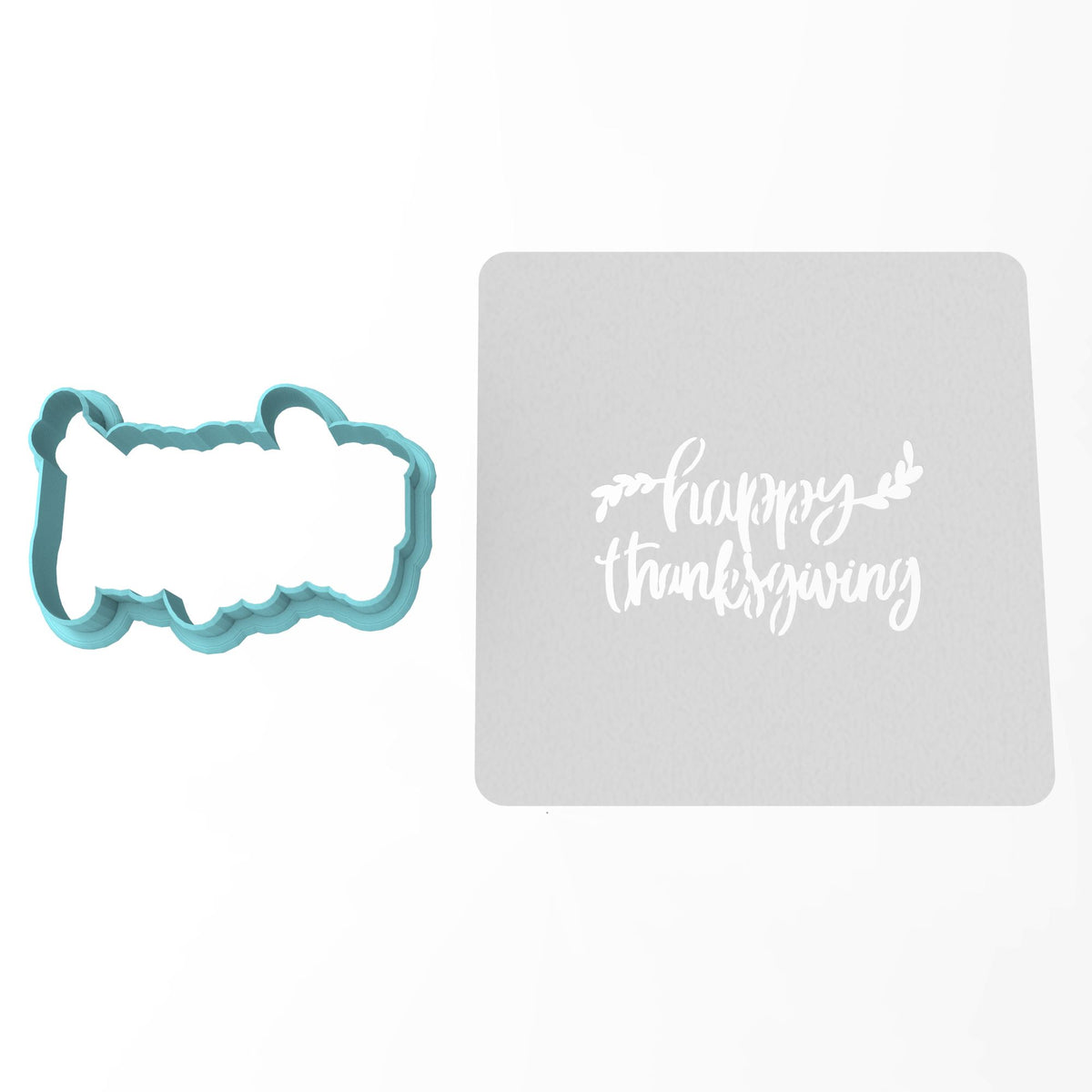 Happy Thanksgiving Cookie Cutter | Stamp | Stencil #3