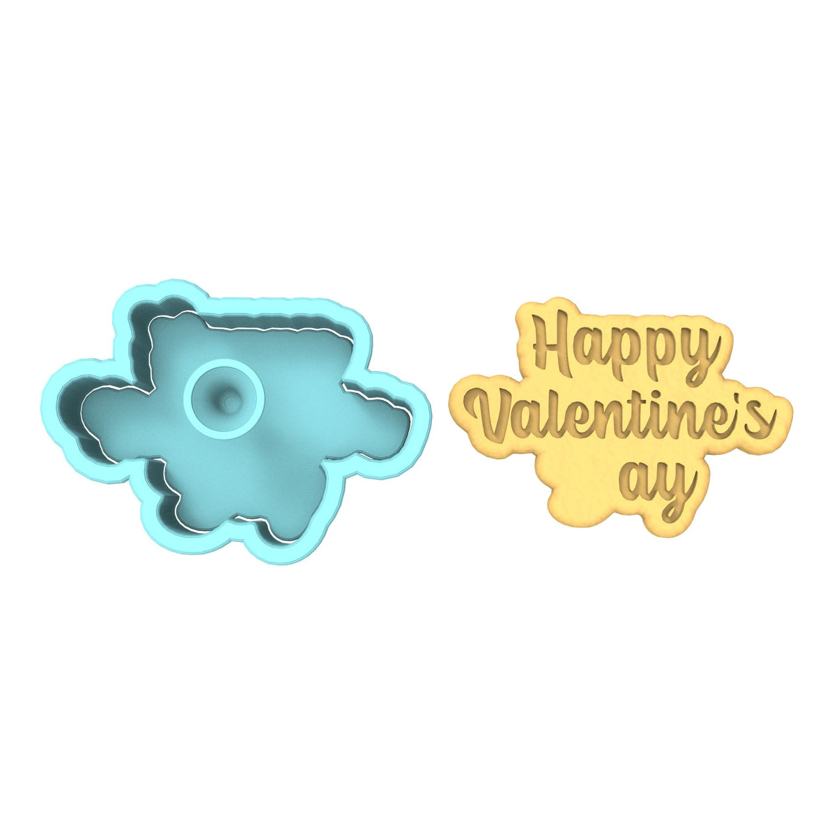 Happy Valentine's ay Cookie Cutter | Stamp | Stencil #1 Wedding / Baby / V Day Cookie Cutter Lady 
