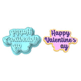 Happy Valentine's ay Cookie Cutter | Stamp | Stencil #1 Wedding / Baby / V Day Cookie Cutter Lady MINI - 2 Inches (5cm) **BUNDLE** Cutter + Stamp 