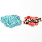Happy Valentine's Day Banner Cookie Cutter | Stamp | Stencil #4