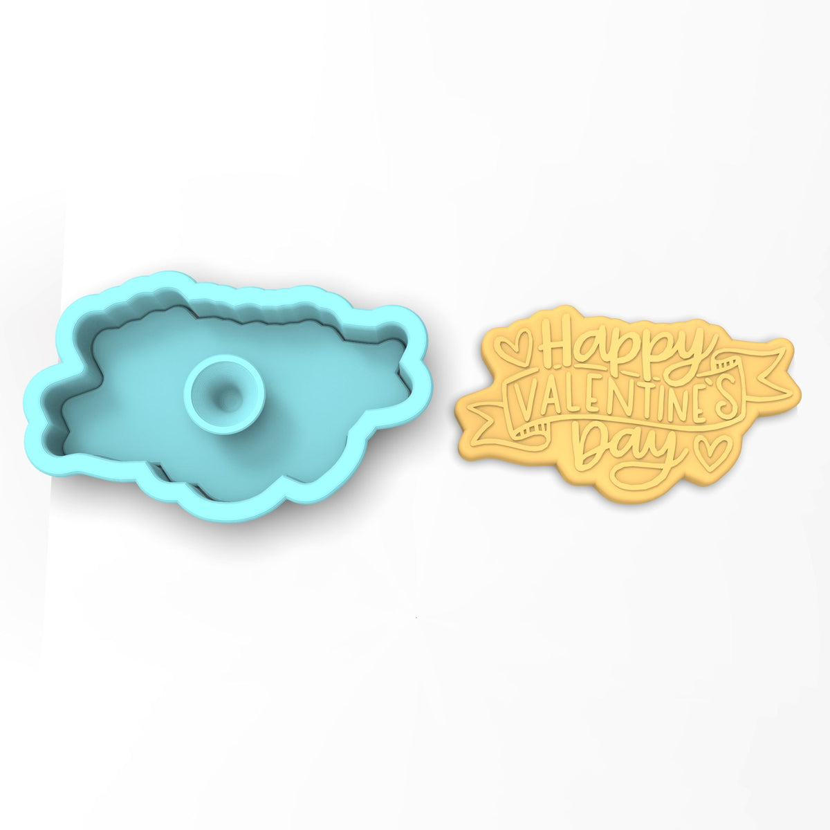 Happy Valentine's Day Banner Cookie Cutter | Stamp | Stencil #4