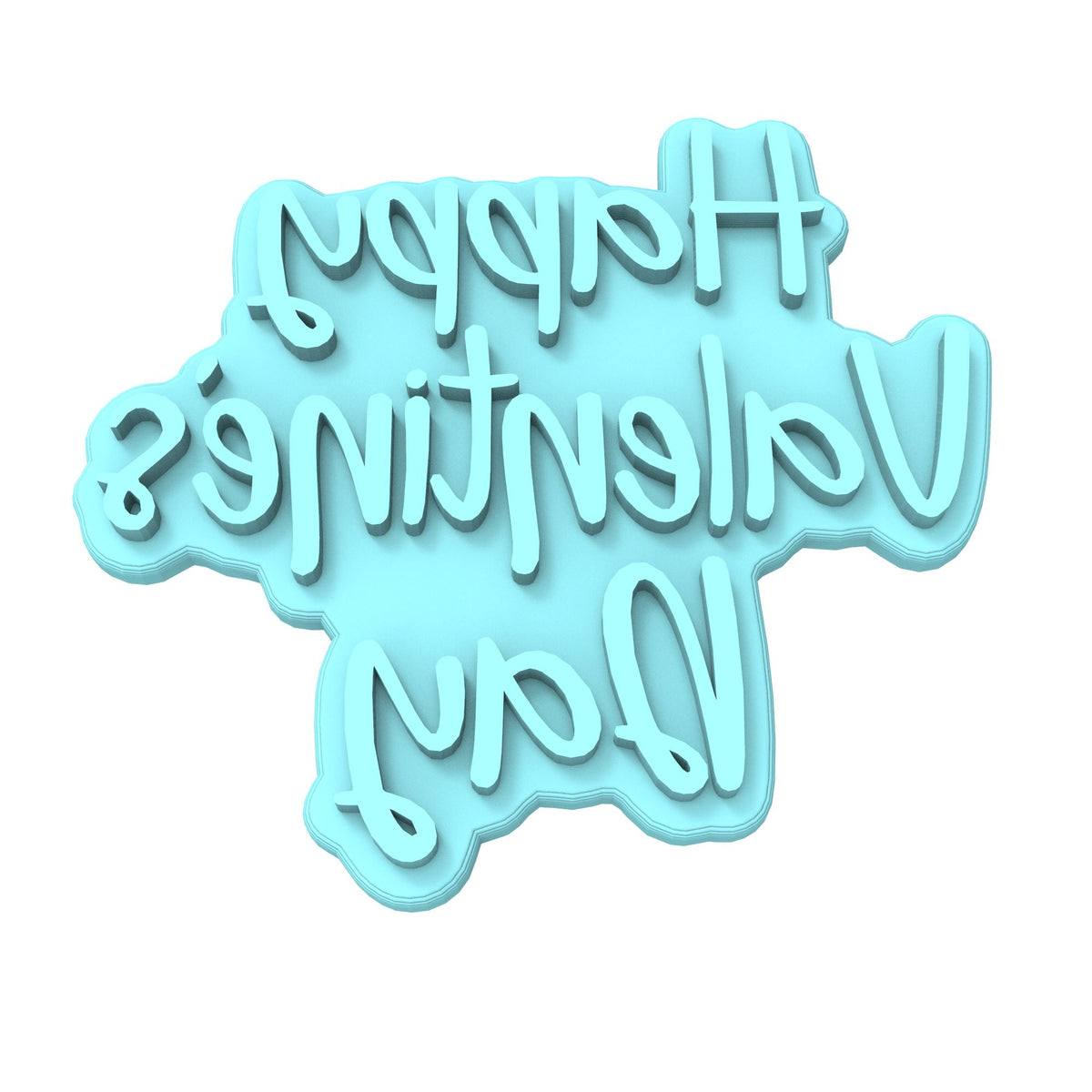 Happy Valentine's Day Cookie Cutter | Stamp | Stencil #4 Wedding / Baby / V Day Cookie Cutter Lady MINI - 2 Inches (5cm) Stamp ONLY 