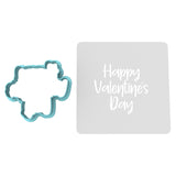 Happy Valentine's Day Cookie Cutter | Stamp | Stencil #4 Wedding / Baby / V Day Cookie Cutter Lady MINI - 2 Inches (5cm) **BUNDLE** Cutter + Stencil 