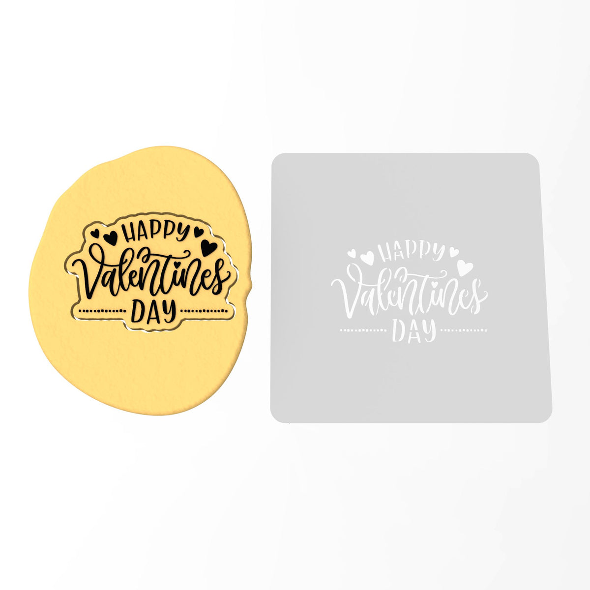 Happy Valentine's Day Dots Cookie Cutter | Stamp | Stencil #1 Wedding / Baby / V Day Cookie Cutter Lady MINI - 2 Inches (5cm) Stencil ONLY 