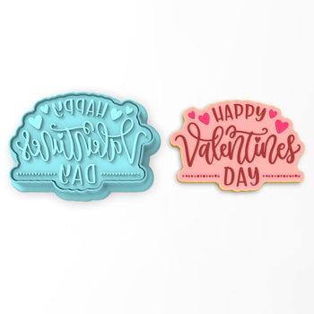 Happy Valentine's Day Dots Cookie Cutter | Stamp | Stencil #1