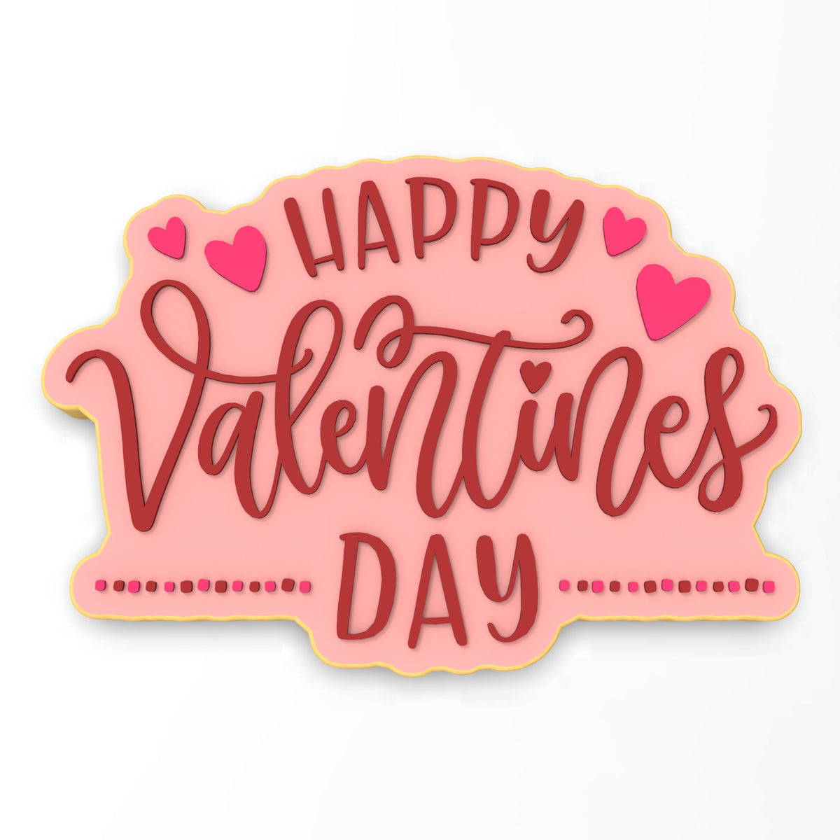 Happy Valentine's Day Dots Cookie Cutter | Stamp | Stencil #1