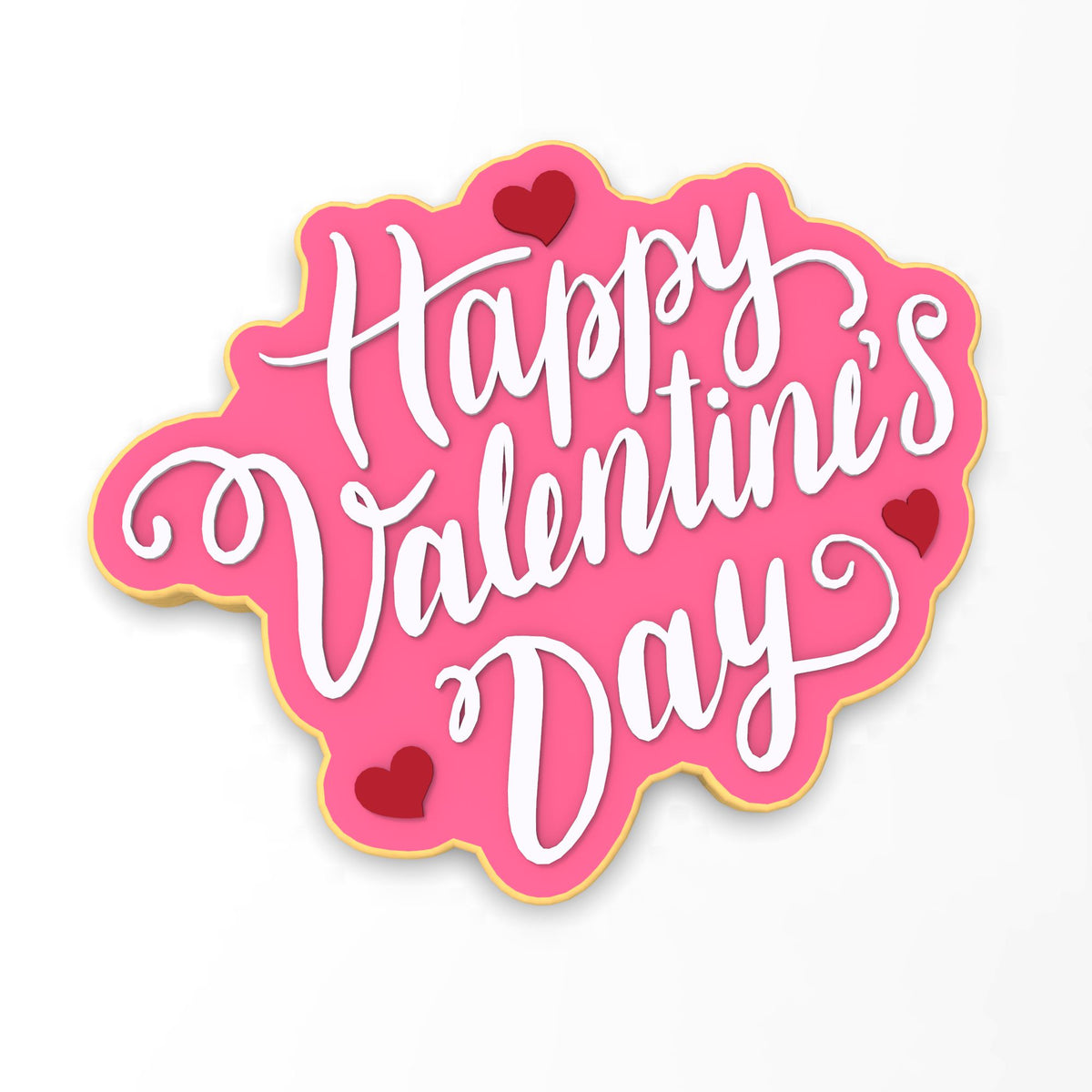 Happy Valentine's Day Heart Cookie Cutter | Stamp | Stencil #1