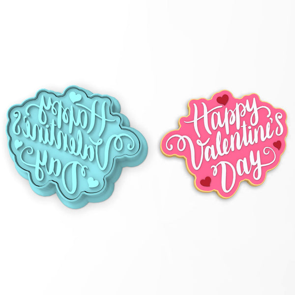 Happy Valentine's Day Heart Cookie Cutter | Stamp | Stencil #1