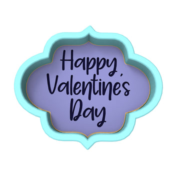 Happy Valentine's Day Plaque Cookie Cutter | Stamp | Stencil